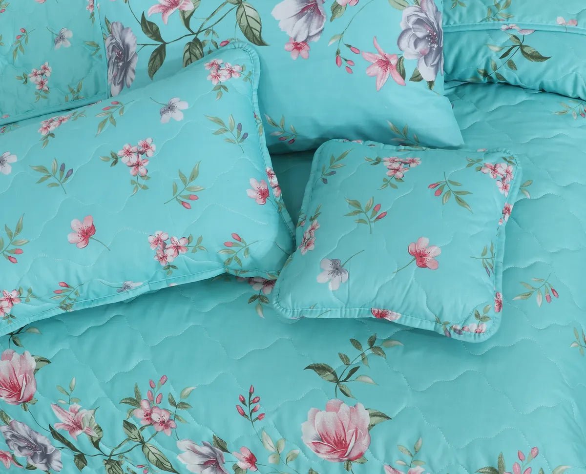 Aqua Bloom - Summer Comforter Set - Lotus