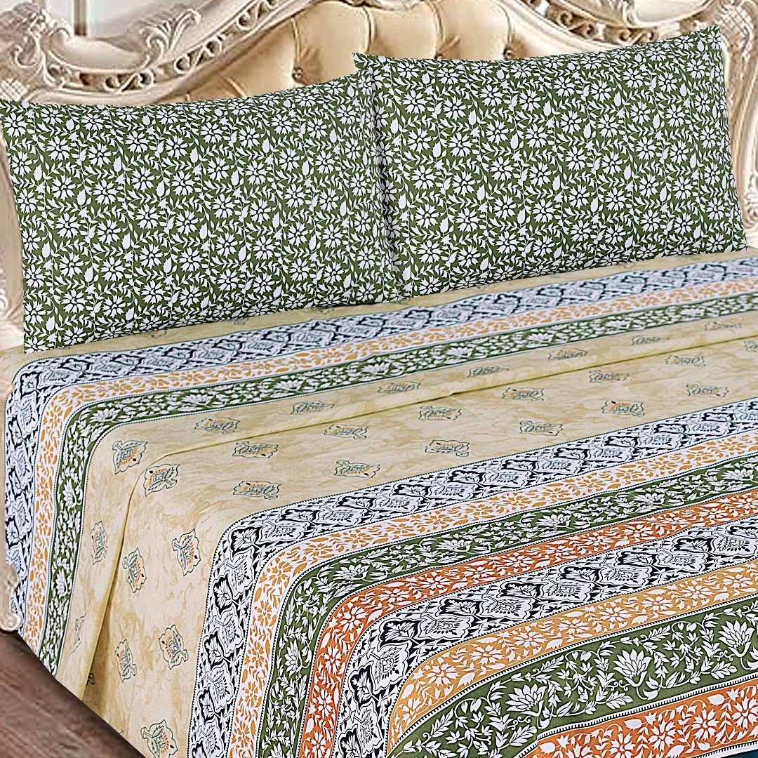 Azure Petal Delight - Bed Sheet Set Single - Lotus