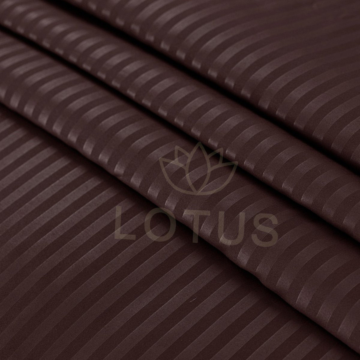 Chocolate Stripe Sateen - Fitted Sheet Set Single - Lotus