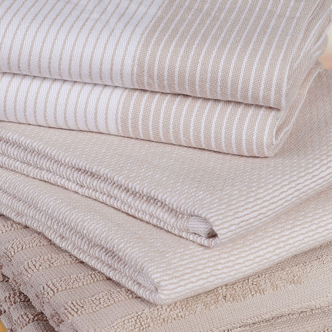 Export Quality Flat & Terry Kitchen Towel Brown - Lotus