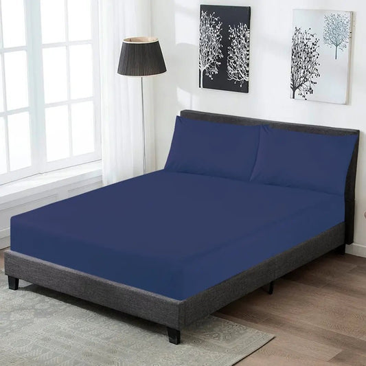 Fitted Sheet Set Navy Single - 30247 RFS - Lotus