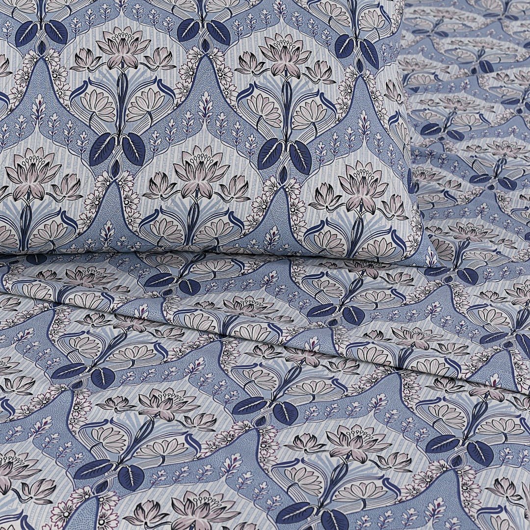 Floral Elegance Bed Sheet Set King - Lotus