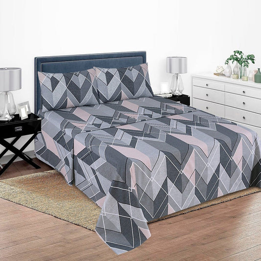 Geometric Bed Sheet Set King - Lotus