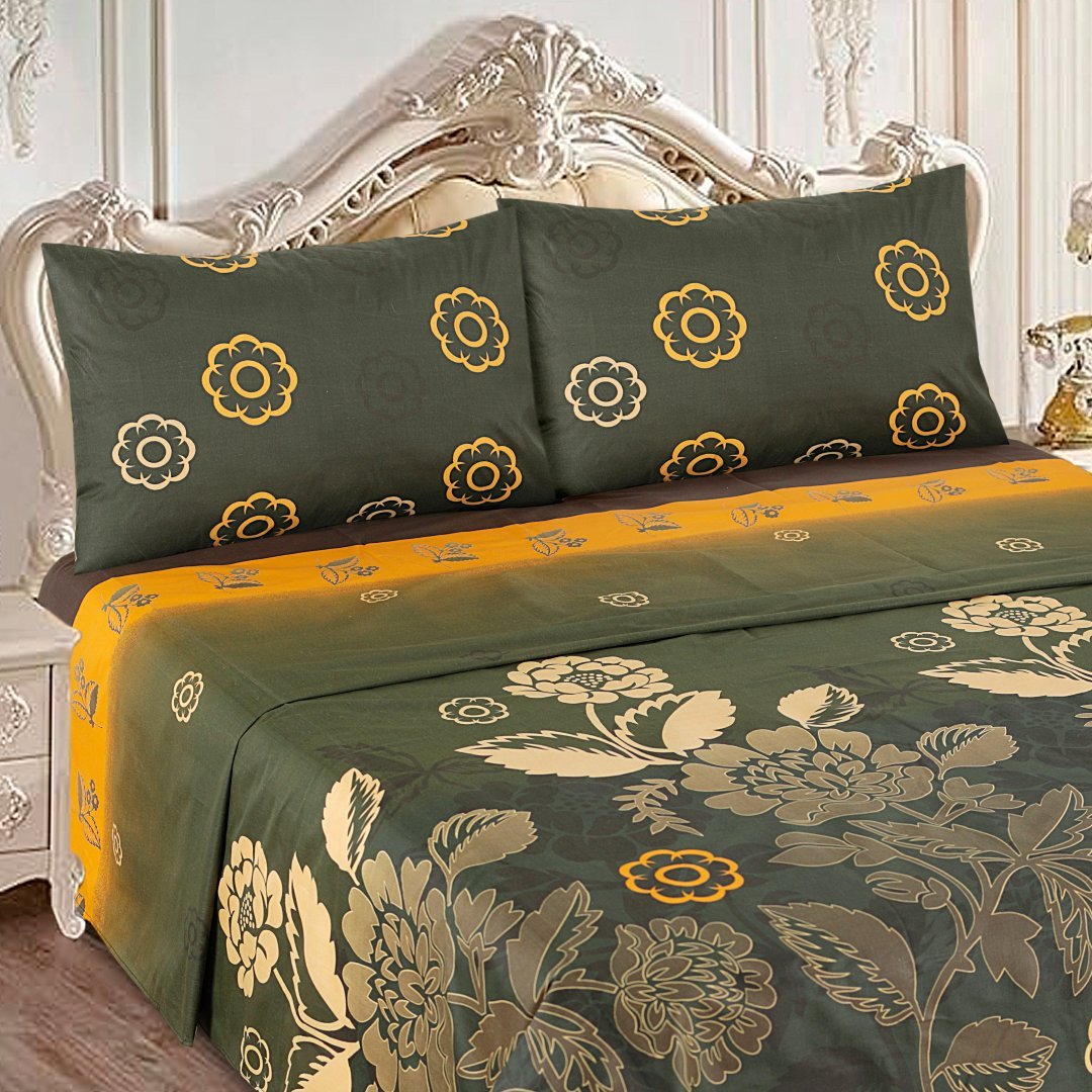 Golden Bloom - Bed Sheet Set Single - Lotus