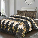 Golden Leafy Floral - Bed Sheet Set King