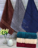 Gray V Stripe - Bath Towel - Lotus