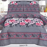 Grey & Floral Theme - Bed Sheet Set Single - Lotus