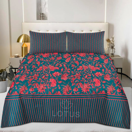 Midnight Bloom - Bed Sheet Set Single - Lotus