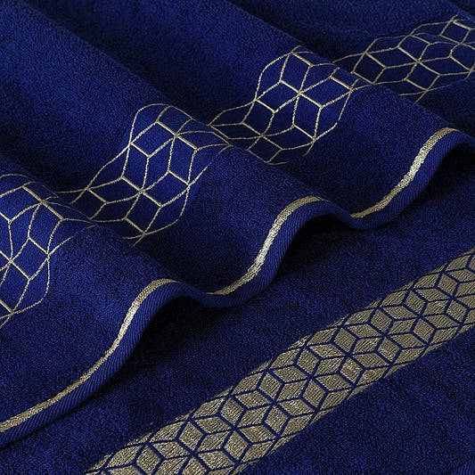 Navy diamond Bath Towel - Lotus