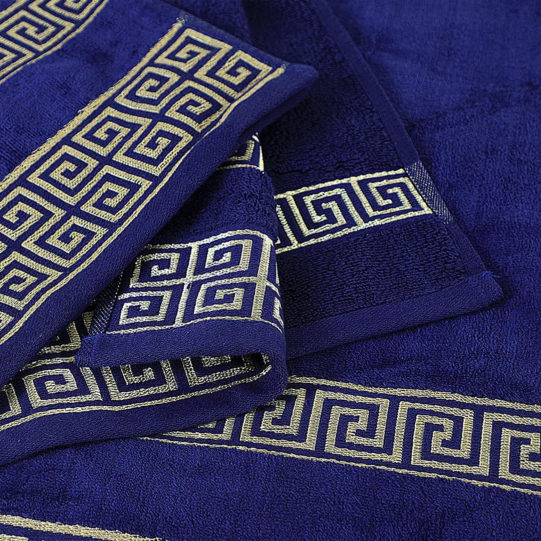 Navy Versatile Jacquard Bath Towel - Lotus