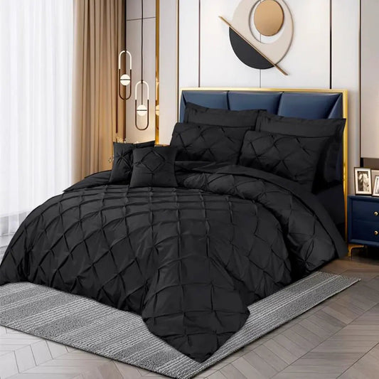 Pin Tuck Duvet Cover Set Black - 40188 RFS - Lotus