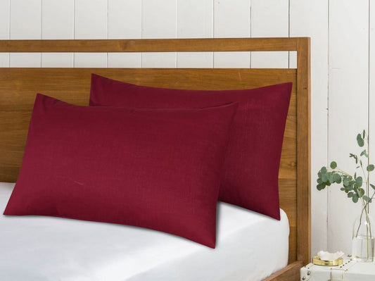 Easy Care Pillow Cover – Maroon, 2 Pc