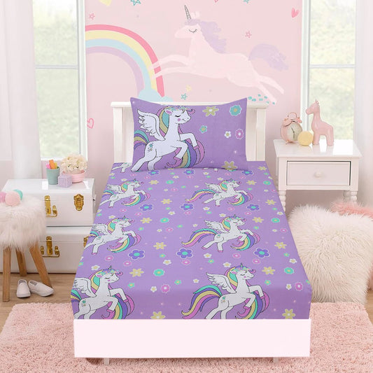 Purple Unicorn Dream - Cartoon Fitted sheet ( Glow in Dark) - Lotus