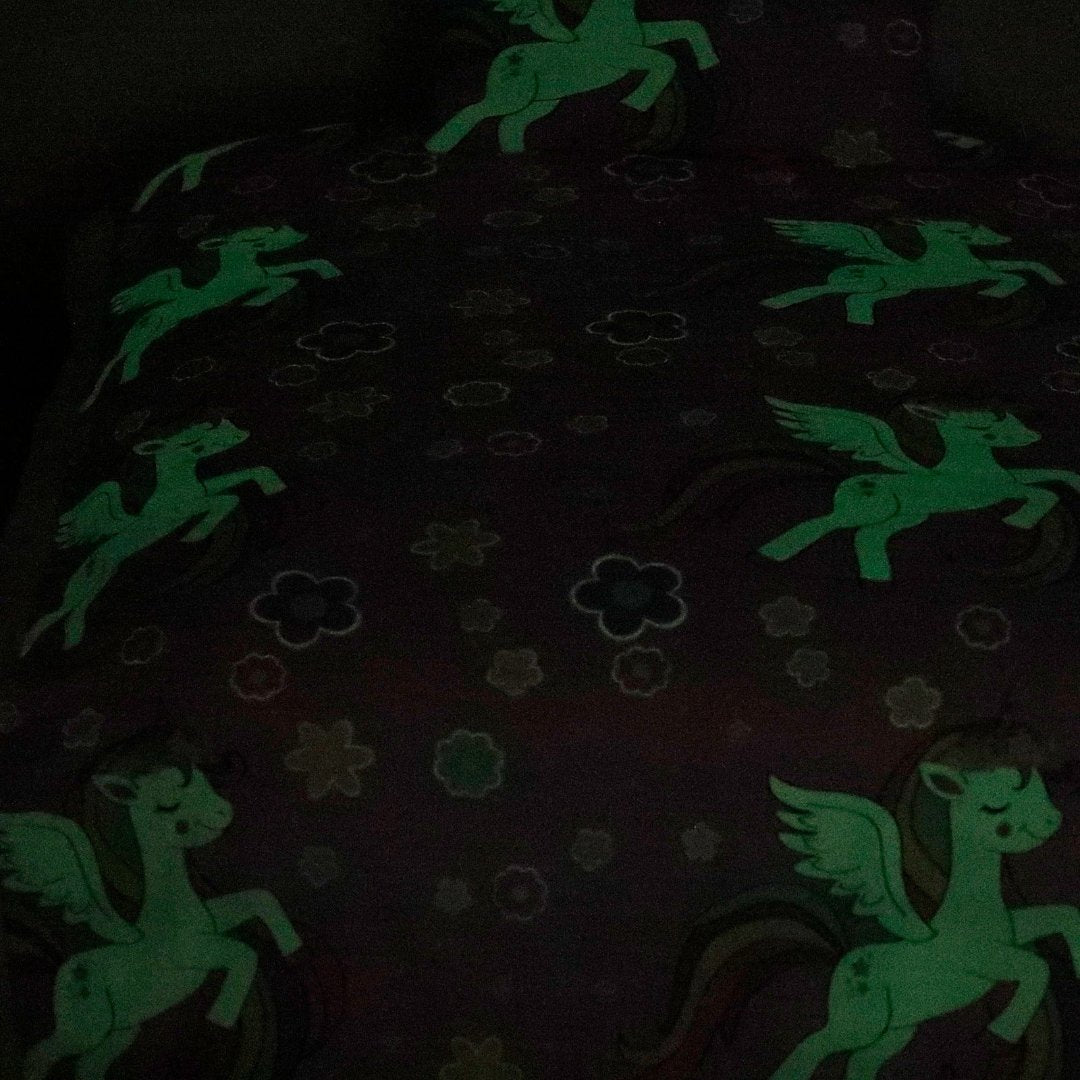 Purple Unicorn Dream - Cartoon Fitted sheet ( Glow in Dark) King - Lotus