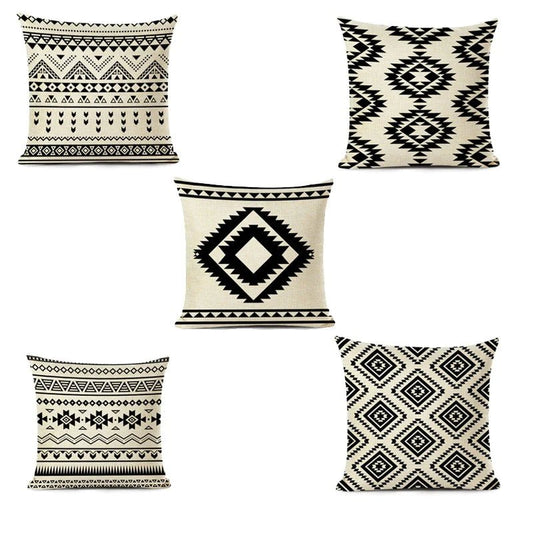 Retro Ethnic Cushion Covers (Pack Of 5) - CC - 25 Filling - Lotus