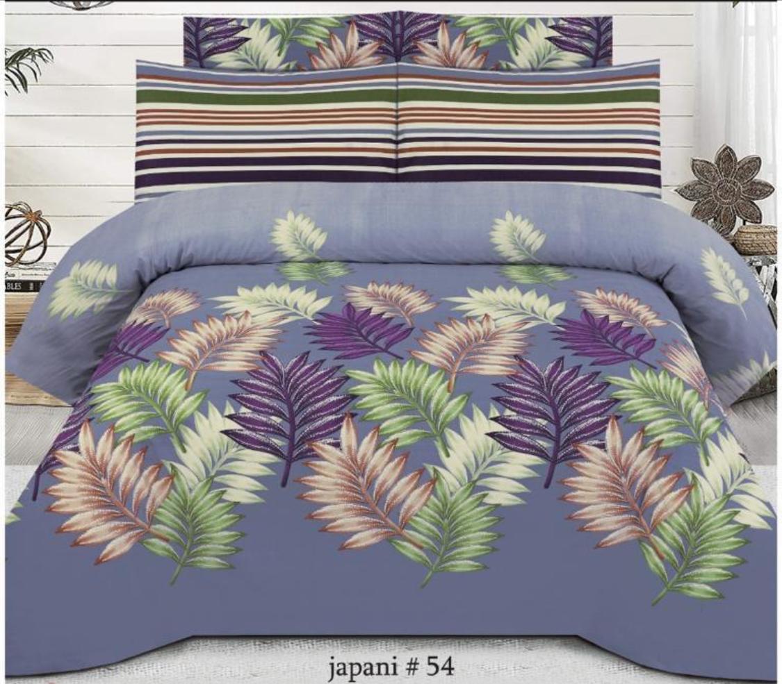 Tropical Leaf Print - Bed Sheet Set Single - Lotus
