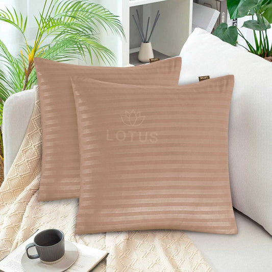 Ultra Soft Cushion Cover – Beige Stripe, 2 Pc - Lotus