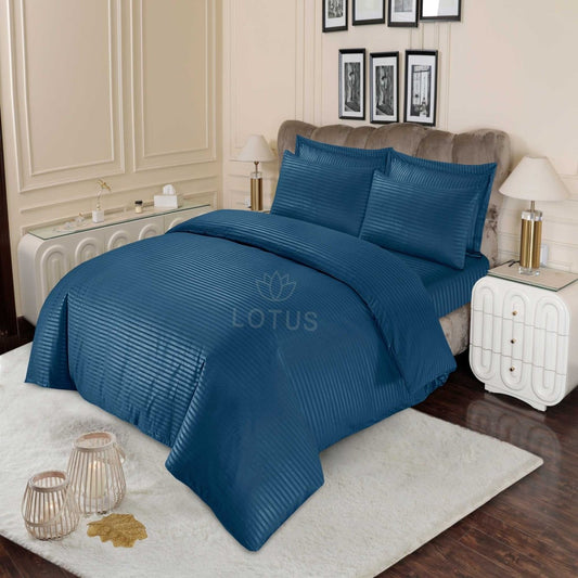 Ultra Soft Duvet Cover Set – Zinc Stripe, King Size, 6 Pc - Lotus