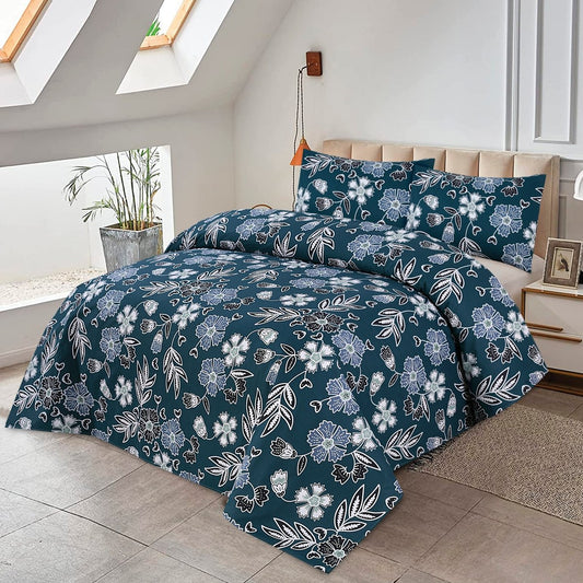Vintage Flower Bedsheet Set Queen - Lotus