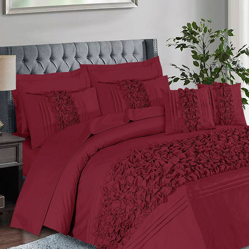 Roly-Poly Duvet Cover 8 Pcs Set Maroon-40209 RFS