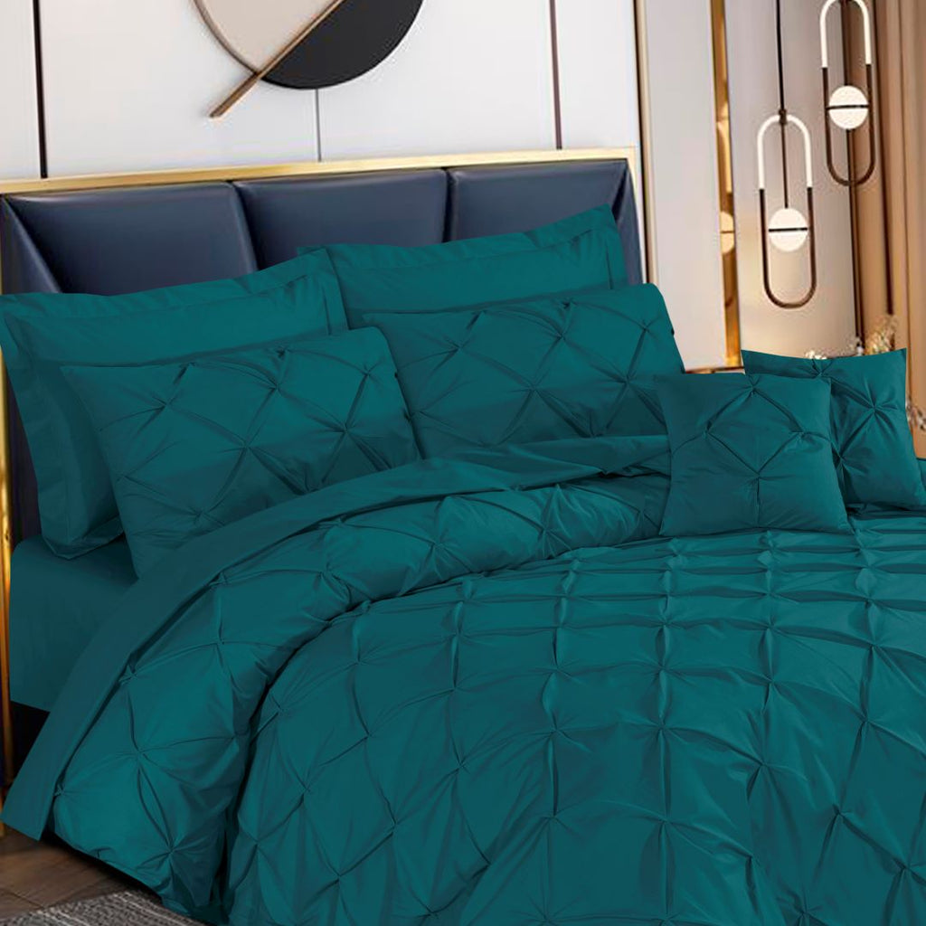 Pin Tuck Duvet Cover 8 Pcs Set Zinc-40191 RFS