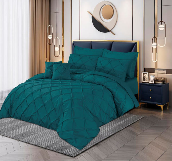 Pin Tuck Duvet Cover 8 Pcs Set Zinc-40191 RFS