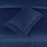 Velvet Bed Sheet 5 Pcs Navy King-40107