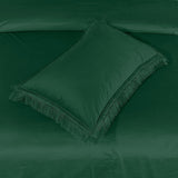 Velvet Bed Sheet 5 Pcs Forest Green-40106