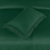 Velvet Bed Sheet 5 Pcs Forest Green-40106