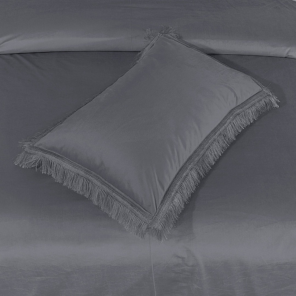 Velvet Bed Sheet 5 Pcs Gray-40110