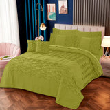 Zigzag Pleated Duvet Cover 8 Pcs Set Oasis-40131 (Limited Stock)