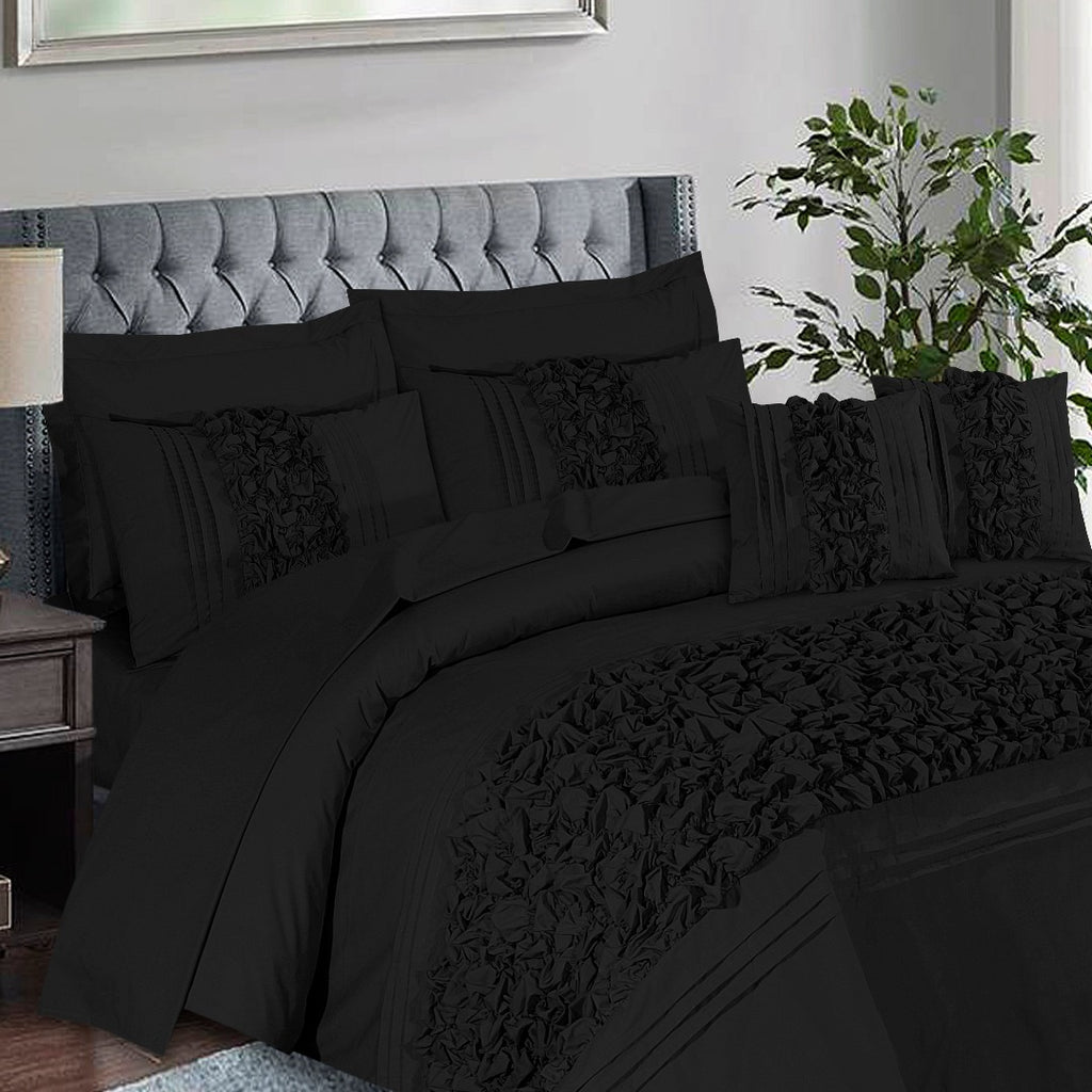 Roly-Poly Duvet Cover 8 Pcs Set Jet Black-40204 RFS
