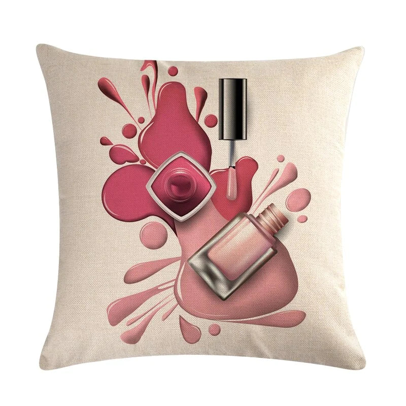 Flower Lipstick Bottle Makeup Cushion Covers (Pack Of 6)-CC-59