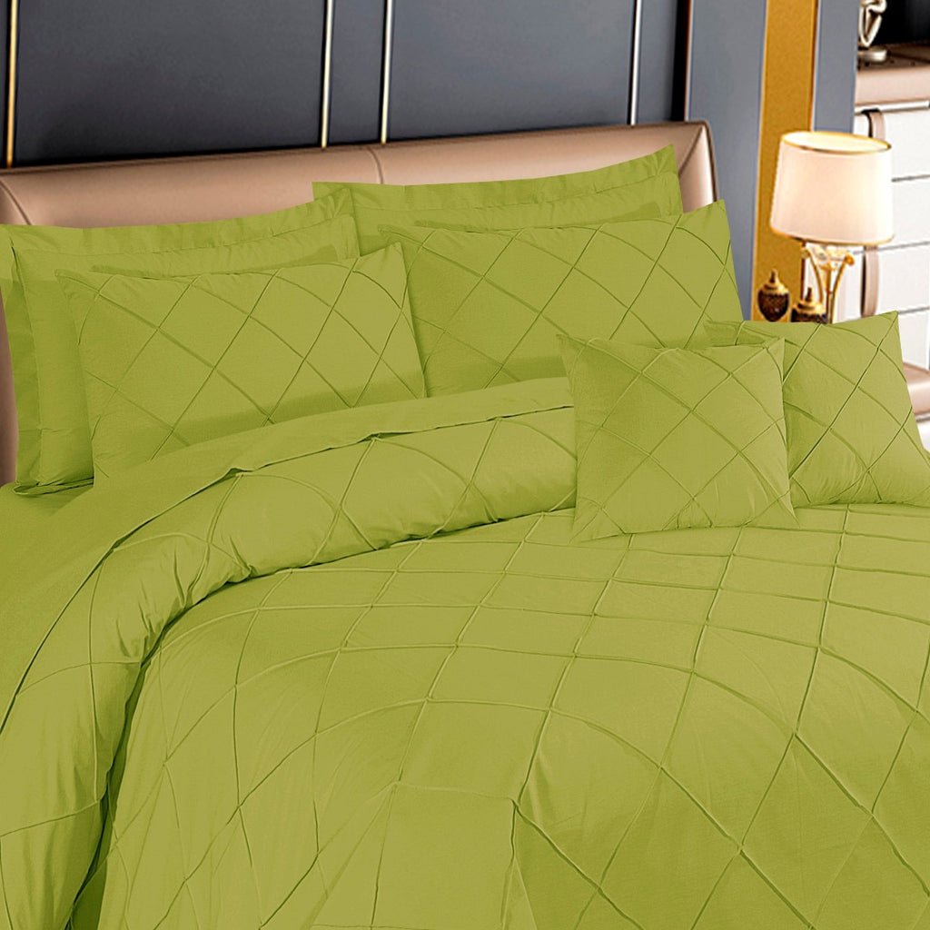 Diagonal Pleated Duvet Cover Set 8 Pcs Oasis-40159 (Limited Stock)