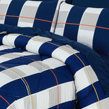 Comforter Set White Blue-30149