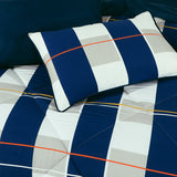 Comforter Set White Blue-30149