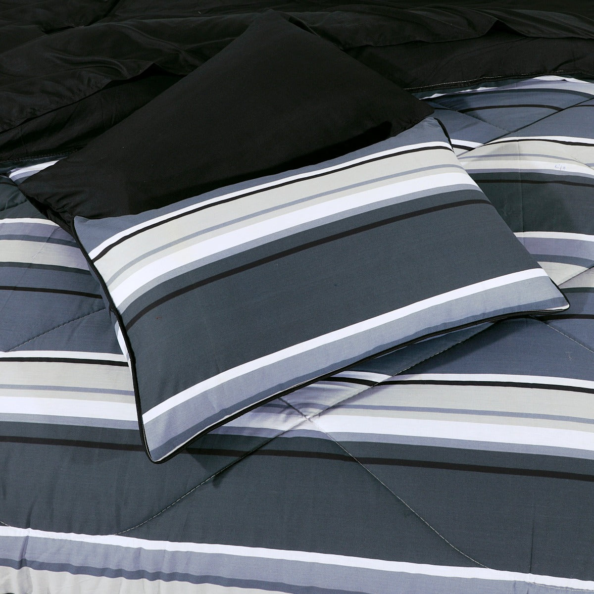 Comforter Set Gray Stripe-30152