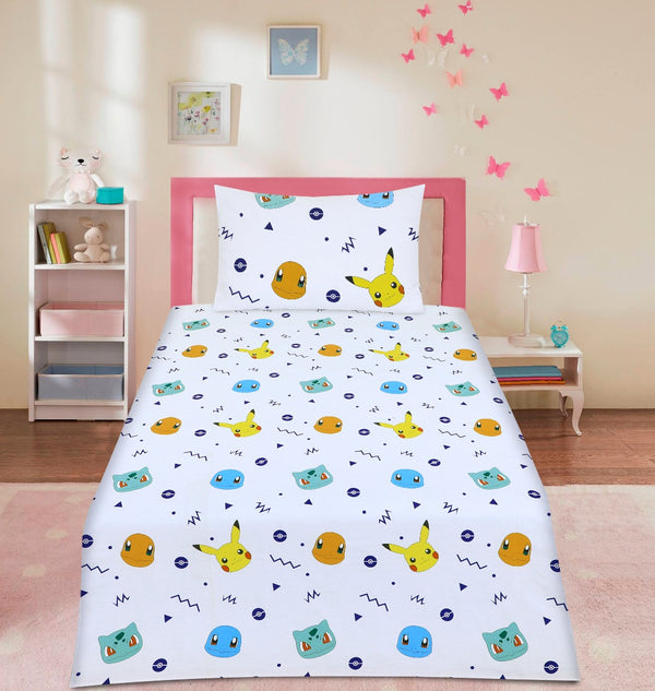 Cartoon Character Bed Sheet Poke_Mon single-30169