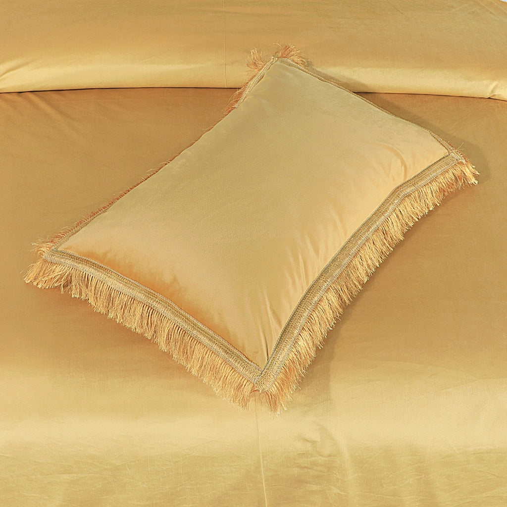 Velvet Bed Sheet 5 Pcs Gold King-40109