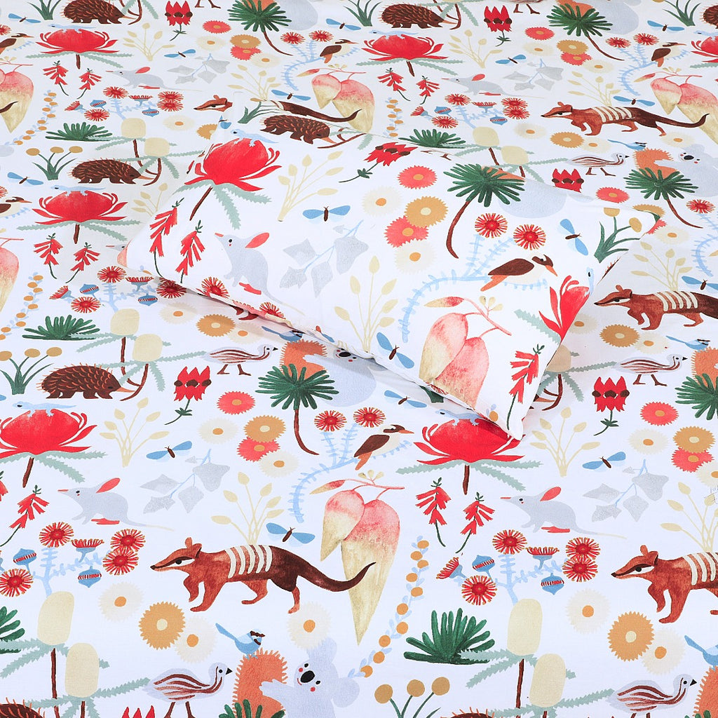 Cartoon Character Fitted Sheet Mushroom City Single-30193