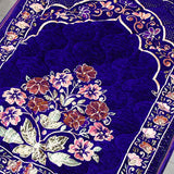 Quilted Prayer Mat (Jainamaz) Floral Blue-50107