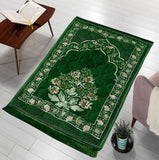 Quilted Prayer Mat (Jainamaz) Floral Forest Green-50108
