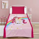Cartoon Character Bed Sheet Pink Unicorn-30229