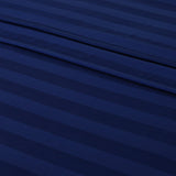 Cotton Sateen Stripe Bed Sheet 5 Pcs Set Medieval Blue-40162