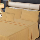 Cotton Sateen Stripe Bed Sheet Set Comsilk-40165