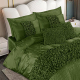 Silk Roly-Poly Pin Tuck Quilt Cover Set Green-40268 RFS