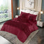 Silk Roly-Poly Pin Tuck Duvet Cover 8 Pcs Set Maroon-40271 RFS