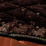 Bridal Comforter Set Velvet Silk Chocolate & Brown-40197