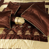 Bridal Comforter Set Silk Chocolate Golden-40103