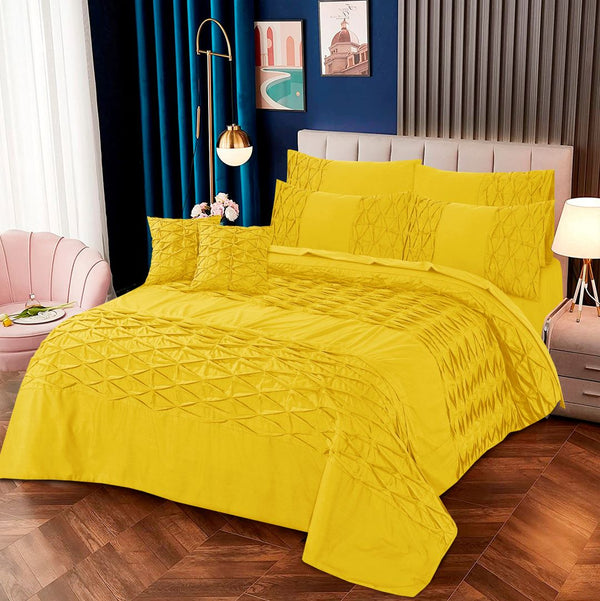 Zigzag Pleated Duvet Cover 8 Pcs Set Denseion-40132 RFS